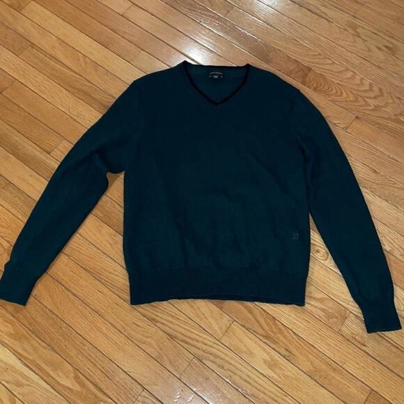 Club Monaco green vneck sweater large - Picture 2 of 4